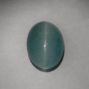 Cat's eye aquamarine verde natural de 6,79 ct, transparente, transparente / translúcido