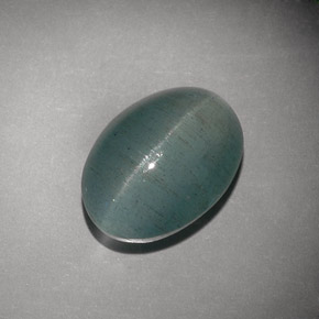 Aguamarina ojo de gato Verde-azul natural de 6.63 ct, Transparente, Transparente / Translúcido