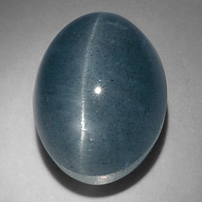 Cat's eye aquamarine verde natural de 17,47 ct, corte óvalo, translúcido