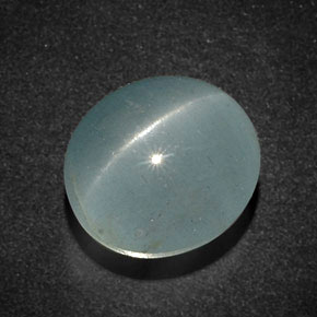 Aguamarina ojo de gato Verde-azul natural de 13.28 ct, Corte Óvalo, Translúcido