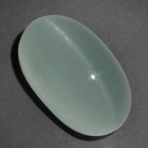 Aguamarina ojo de gato Verde-azul natural de 11.88 ct, Transparente, Transparente / Translúcido