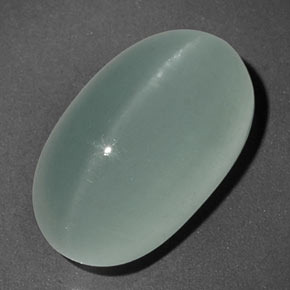 Aguamarina ojo de gato Verde-azul natural de 11.88 ct, Transparente, Transparente / Translúcido