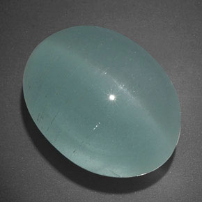 Cat's eye aquamarine verde natural de 19,65 ct, transparente, transparente / translúcido
