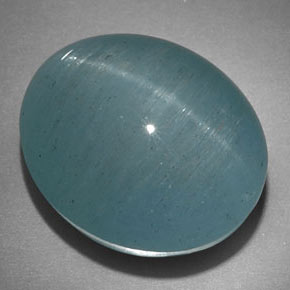 Cat's eye aquamarine verde natural de 22,18 ct, corte óvalo, translúcido