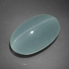Cat's eye aquamarine turquesa natural de 17,96 ct, transparente, transparente / translúcido