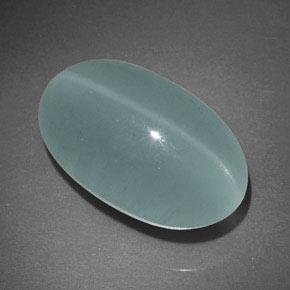 Cat's eye aquamarine turquesa natural de 17,96 ct, transparente, transparente / translúcido
