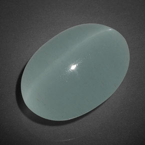 Cat's eye aquamarine verde natural de 17,04 ct, transparente, transparente / translúcido
