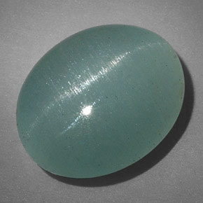 Aguamarina ojo de gato Verde-azul natural de 12.01 ct, Transparente, Transparente / Translúcido
