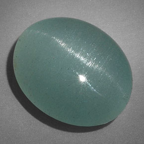 Aguamarina ojo de gato Verde-azul natural de 12.01 ct, Transparente, Transparente / Translúcido