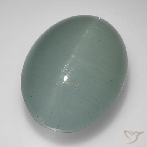 30.03ct Natural Azul verdoso claro Aguamarina ojo de gato, Ovalada, Translúcido