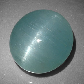 Cat's eye aquamarine verde natural de 12,01 ct, corte óvalo, translúcido