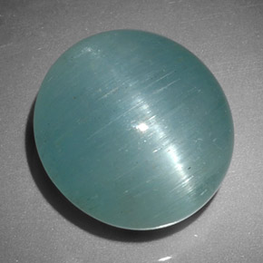 Cat's eye aquamarine verde natural de 12,01 ct, corte óvalo, translúcido