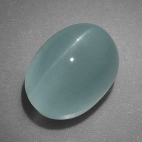 Cat's eye aquamarine verde natural de 5,96 ct, transparente, transparente / translúcido