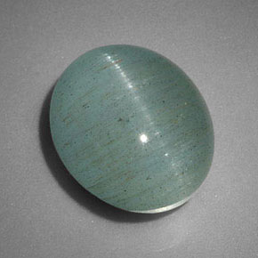 Cat's eye aquamarine verde natural de 6,46 ct, transparente, transparente / translúcido