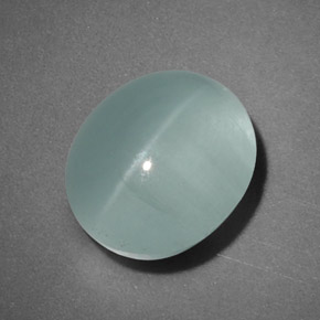 Aguamarina ojo de gato Verde-azul natural de 4.26 ct, Transparente, Transparente / Translúcido