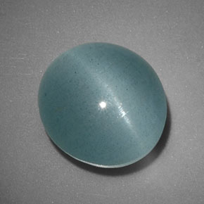Aguamarina ojo de gato Verde-azul natural de 4.89 ct, Transparente, Transparente / Translúcido