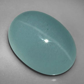 Cat's eye aquamarine verde natural de 12,39 ct, transparente, transparente / translúcido