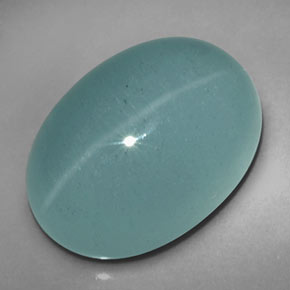 Cat's eye aquamarine verde natural de 12,39 ct, transparente, transparente / translúcido
