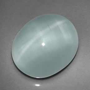 Cat's eye aquamarine verde natural de 8,02 ct, transparente, transparente / translúcido