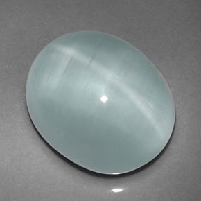 Cat's eye aquamarine verde natural de 8,02 ct, transparente, transparente / translúcido