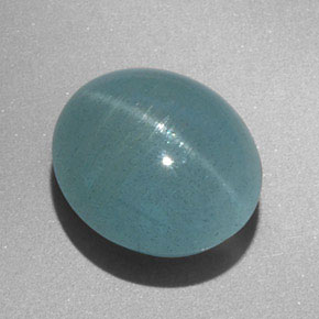 Aguamarina ojo de gato Verde-azul natural de 8.31 ct, Transparente, Transparente / Translúcido