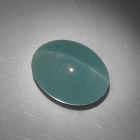 Aguamarina ojo de gato Verde-azul natural de 16.35 ct, Corte Óvalo, Translúcido