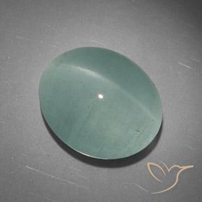 23.41ct Natural Verde claro Aguamarina ojo de gato, Ovalada, Translúcido