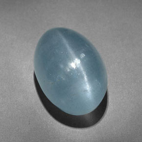 Cat's eye aquamarine verde natural de 10,31 ct, corte óvalo, translúcido