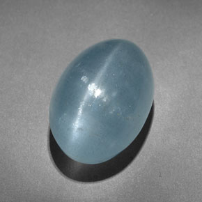 Cat's eye aquamarine verde natural de 10,31 ct, corte óvalo, translúcido