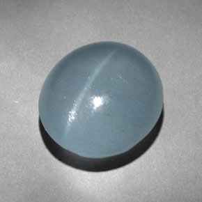 Aguamarina ojo de gato Verde-azul natural de 9.45 ct, Transparente, Transparente / Translúcido