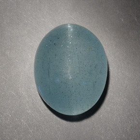 Aguamarina ojo de gato Verde-azul natural de 8.14 ct, Corte Óvalo, Translúcido