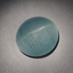 Cat's eye aquamarine verde natural de 7,21 ct, corte óvalo, translúcido