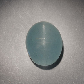 Cat's eye aquamarine verde natural de 4,98 ct, corte óvalo, translúcido