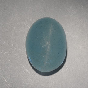 Cat's eye aquamarine verde natural de 6,60 ct, corte óvalo, translúcido