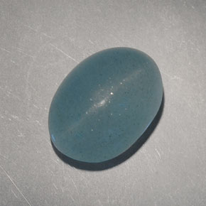 Cat's eye aquamarine verde natural de 6,60 ct, corte óvalo, translúcido