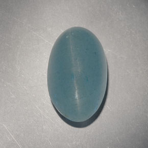 Aguamarina ojo de gato Verde-azul natural de 7.33 ct, Corte Óvalo, Translúcido