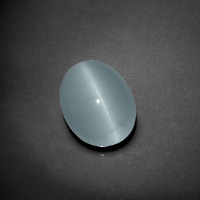 Aguamarina ojo de gato Azul-verde natural de 9.21 ct, Ovalada, Transparente