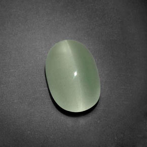 Aguamarina ojo de gato Verde-azul natural de 9.59 ct, Corte Óvalo, Transparente