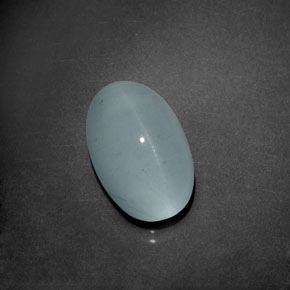 Aguamarina ojo de gato azul-verde natural de 8,58 ct, corte óvalo, transparente