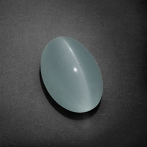 Aguamarina ojo de gato Azul-verde natural de 11.31 ct, Corte Óvalo, Transparente