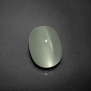 Aguamarina ojo de gato Verde-azul natural de 8.36 ct, Corte Óvalo, Transparente