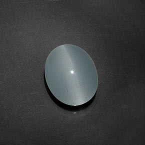 Cat's eye aquamarine azul natural de 5,17 ct, corte óvalo, transparente