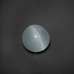 Aguamarina ojo de gato azul-verde natural de 3,91 ct, corte redondo, transparente