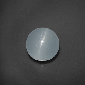 Aguamarina ojo de gato Azul-verde natural de 5.44 ct, Corte Redondo, Transparente