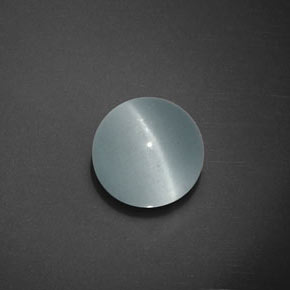 Aguamarina ojo de gato Azul-verde natural de 5.58 ct, Corte Redondo, Transparente
