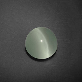 Aguamarina ojo de gato azul verdoso natural de 5,25 ct, corte redondo, transparente