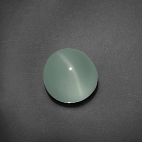 Aguamarina ojo de gato Azul-verde natural de 5.40 ct, Corte Redondo, Transparente