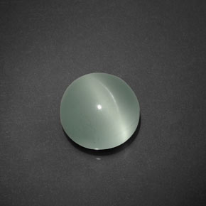 Aguamarina ojo de gato Verde-azul natural de 4.55 ct, Corte Redondo, Transparente
