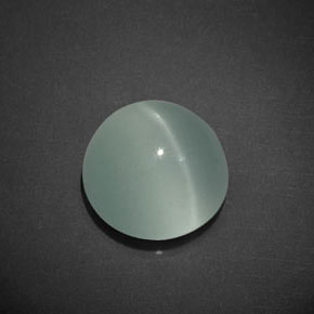 Cat's eye aquamarine verde natural de 8,01 ct, corte redondo, transparente
