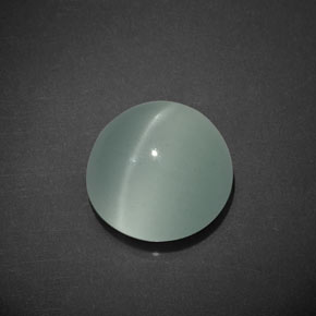 Cat's eye aquamarine verde natural de 8,01 ct, corte redondo, transparente